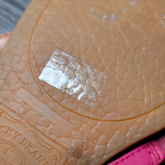 Lucky Brand Dabney Pink Tan Thong Sandals size 8 Womens shoes T Strap - Picture 8 of 9